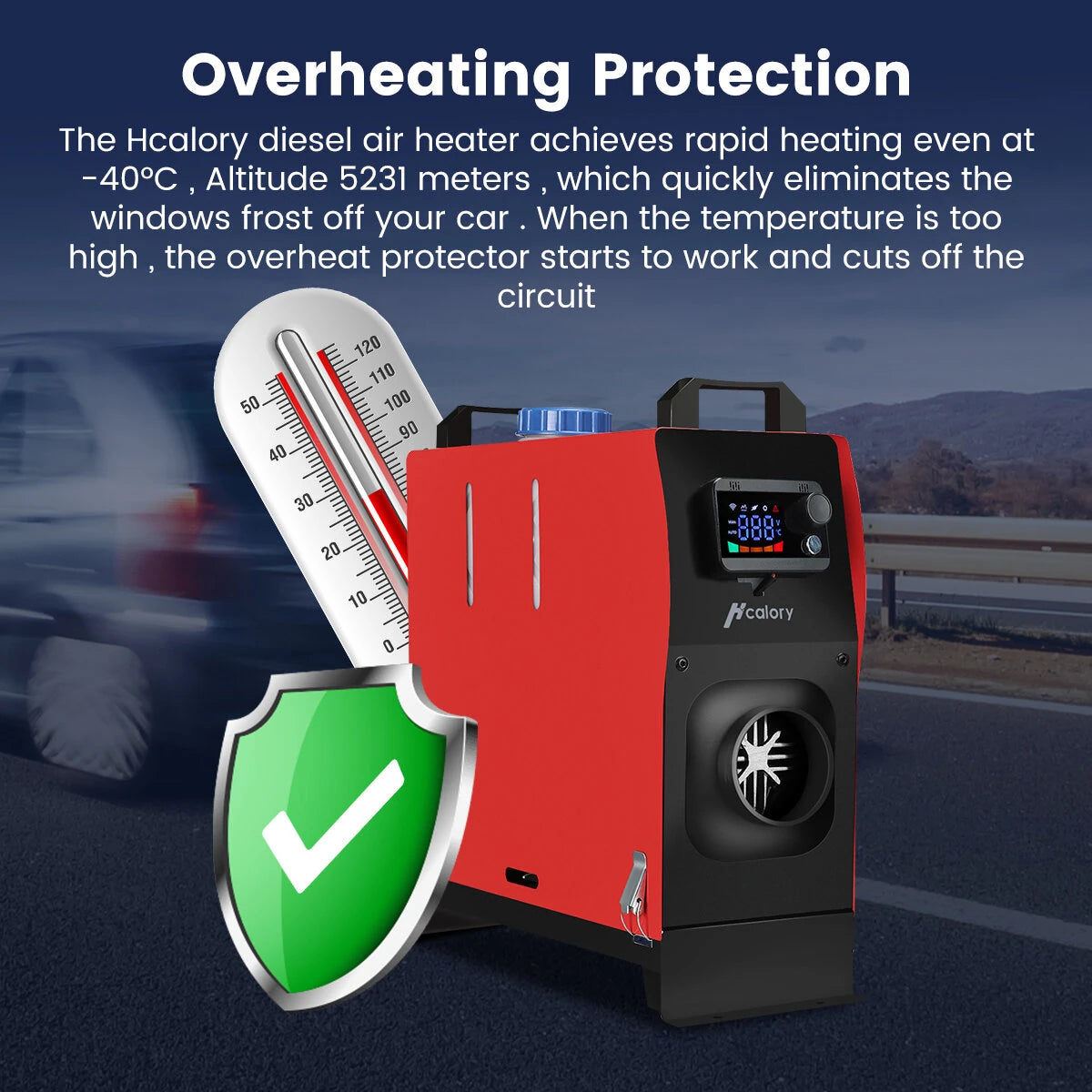 HCalory 5-8KW 12V Car Parking Heater Diesels Air All in 1 LCD Thermostat for Car Truck SUV Bus RV Boats