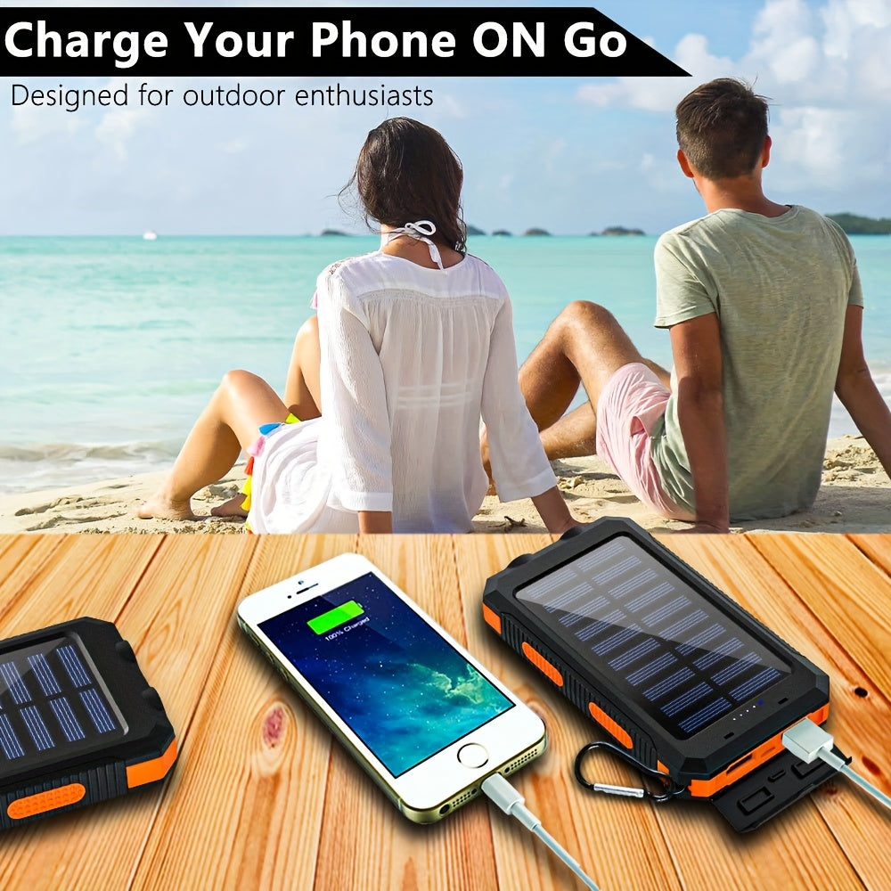 30000mAh Solar Charger Power Bank - Portable Solar Phone Battery Panel Charger, QC3.0 Dual USB Port Battery Pack Charger Portable for All Cell Phones