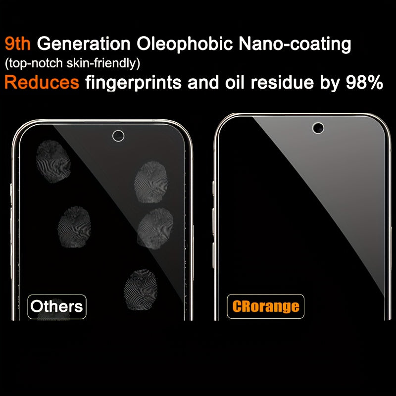8pcs/set Full Coverage 4pcs Privacy Screen Protector For IPhone 15 Pro Max Glass For IPhone 14 Pro Max 6.7-Inch, With 4pcs Camera Lens Protector, 9H Tempered Glass Film
