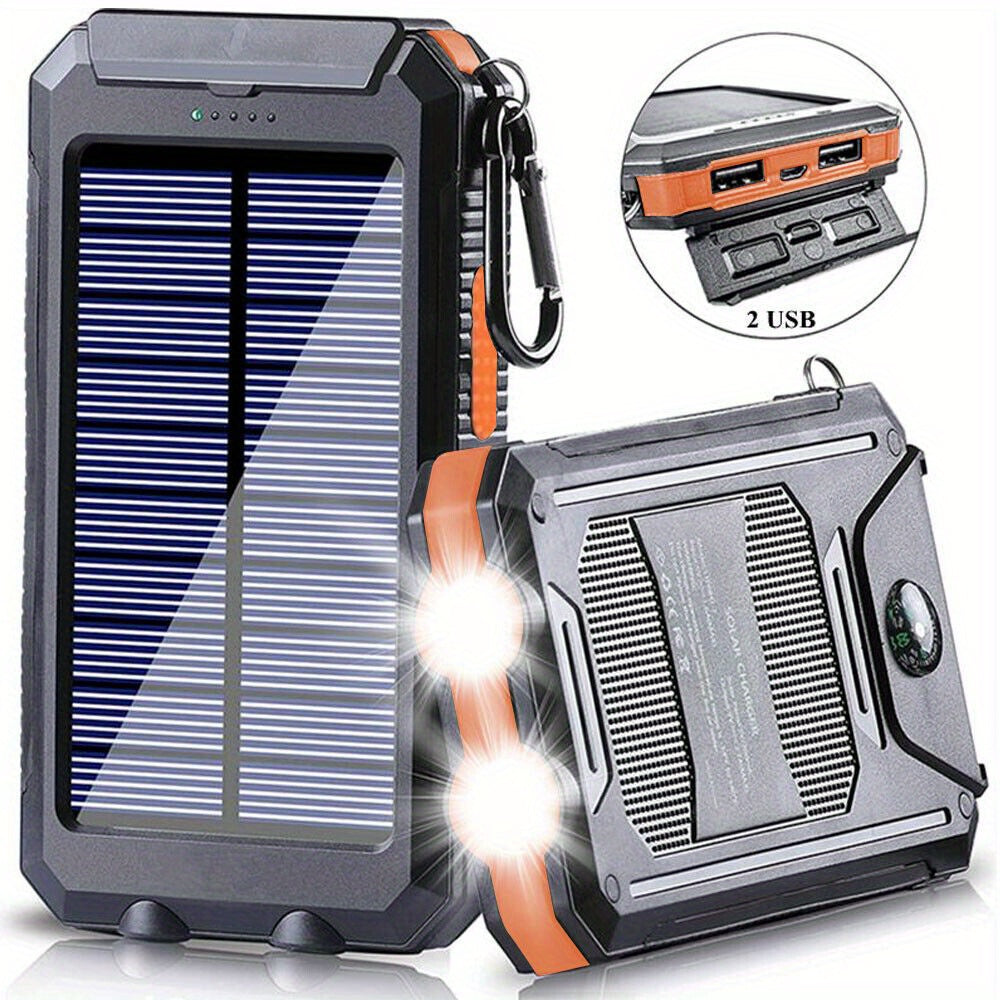 30000mAh Solar Charger Power Bank - Portable Solar Phone Battery Panel Charger, QC3.0 Dual USB Port Battery Pack Charger Portable for All Cell Phones