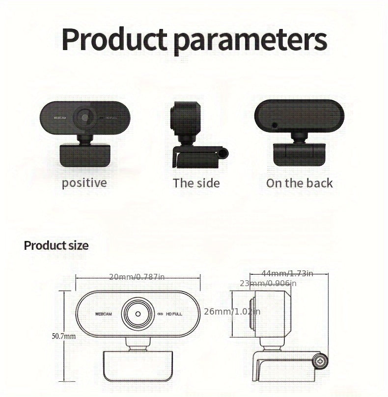 HD 1080P Webcam Mini Computer Webcam With USB Plug Rotatable Camera For PC Mac Laptop Live Video Teleconferencing Work