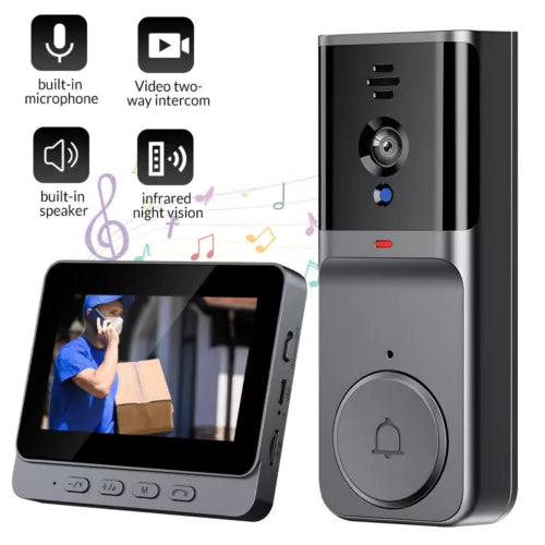 Wireless Security Smart Doorbell Intercom Two-Way Video Camera Bell Chime 1080P