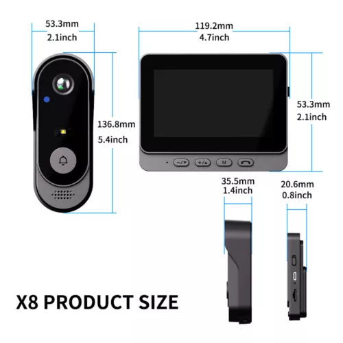 Wireless Security Smart Doorbell Intercom Two-Way Video Camera Bell Chime 1080P