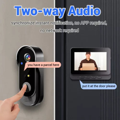 Wireless Security Smart Doorbell Intercom Two-Way Video Camera Bell Chime 1080P