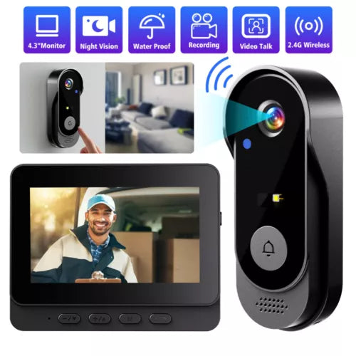 Wireless Security Smart Doorbell Intercom Two-Way Video Camera Bell Chime 1080P