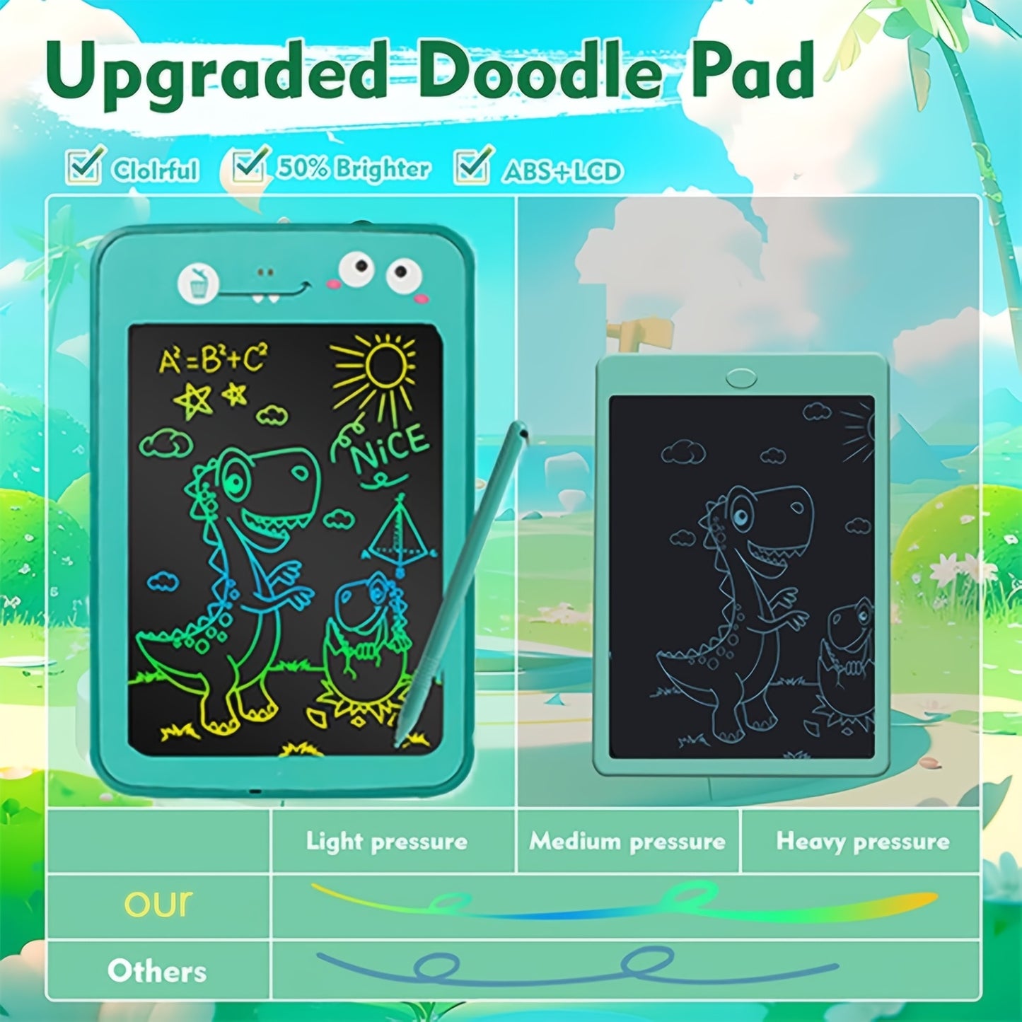 Dinosaur-Themed LCD Writing Tablet for Youngsters - 6.5" Colorful Drawing Pad, Educational Art