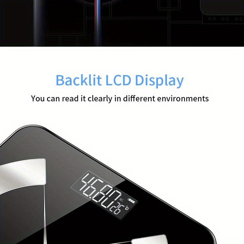 Smart Digital LED Weight Scale With Wireless Connection To Smartphone App, A Must-have For The Bathroom (batteries Not Included)