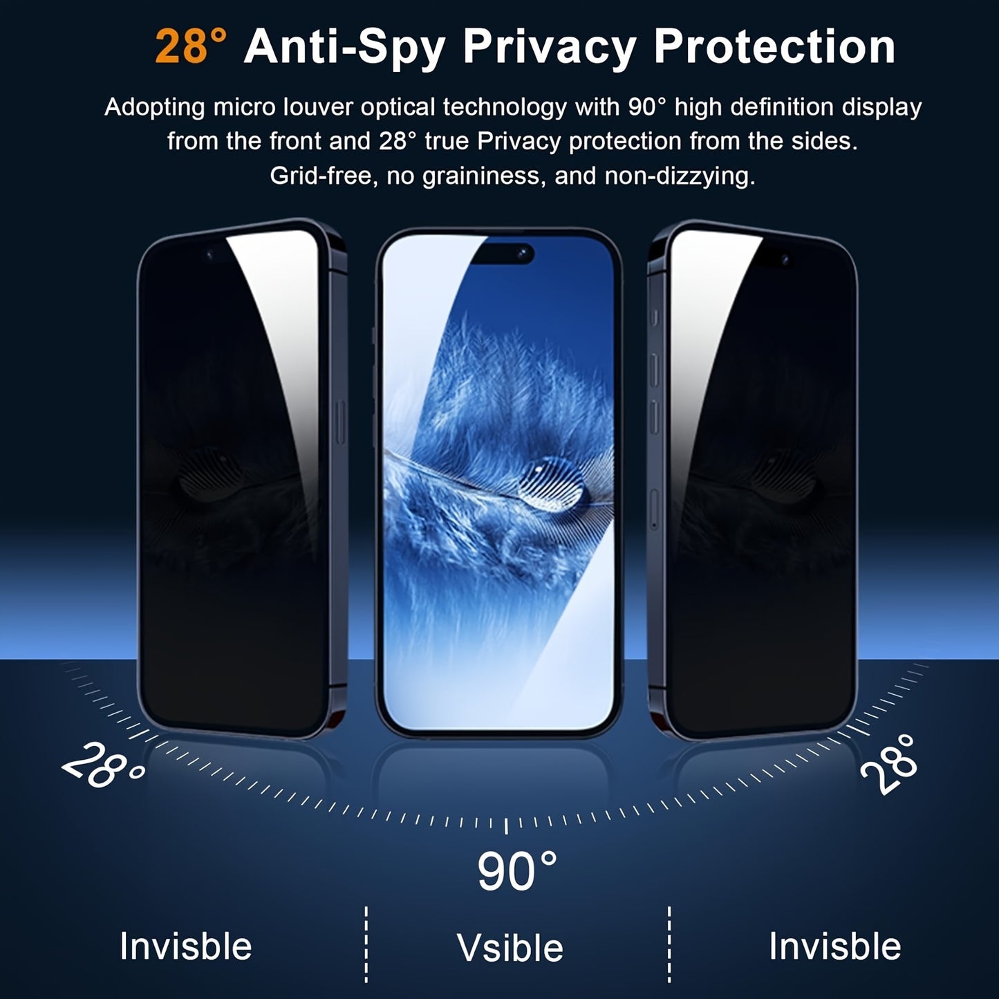 8pcs/set Full Coverage 4pcs Privacy Screen Protector For IPhone 15 Pro Max Glass For IPhone 14 Pro Max 6.7-Inch, With 4pcs Camera Lens Protector, 9H Tempered Glass Film