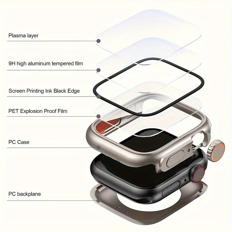For Apple Watch Series 9/8/7/6/5/4/SE 2 45mm 41mm 44mm 40mm Screen Protector Case -  Looks Like Ultra Protector Case - Front And Rear Cover Protector Case For Apple Watch 45mm (Titanium) - For Apple Watch Enthusiasts - Perfect Gift for Tech Lovers
