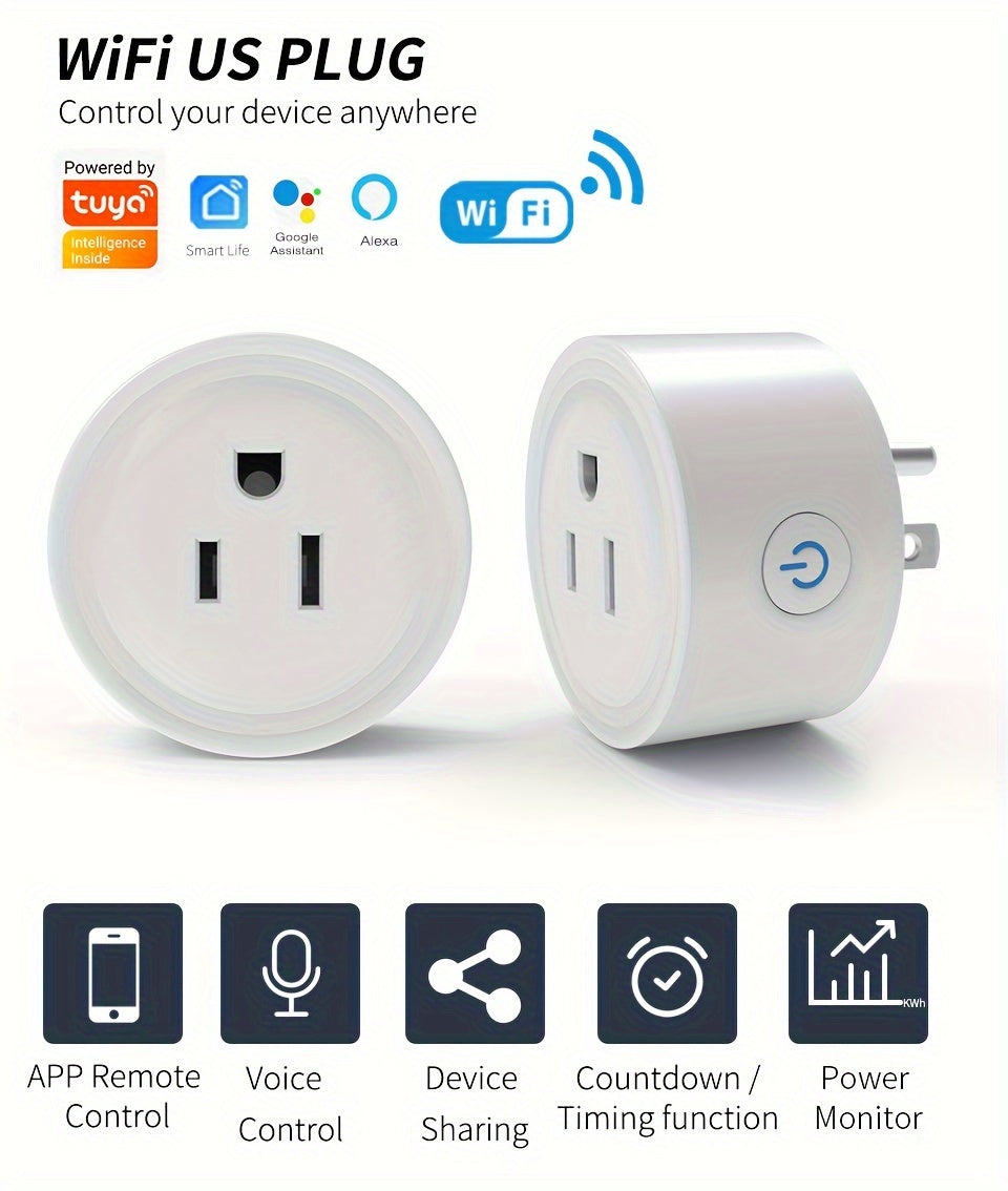 Graffiti WiFi Smart Socket Remote Control Timer Switch Support Smart Speaker Voice Control Google Assistant Support