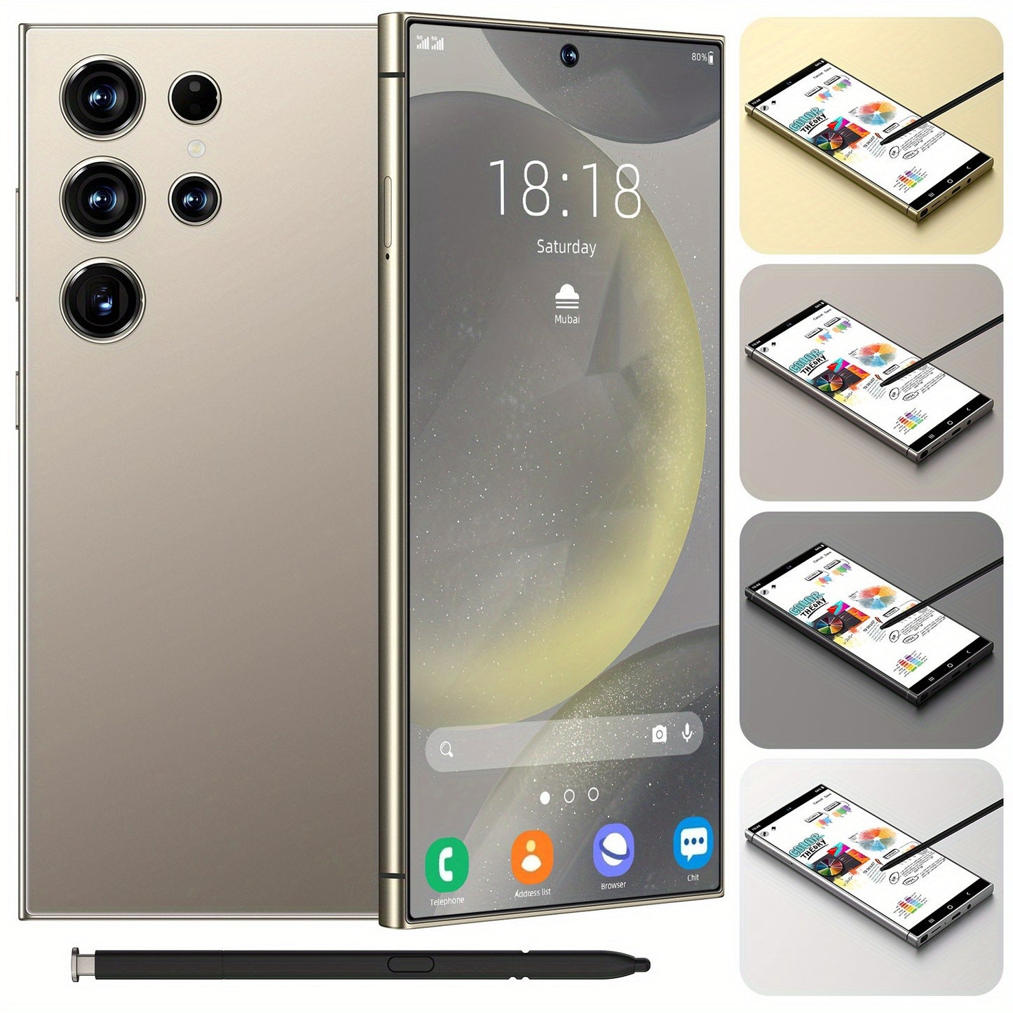 Unlocked Phone 5G Mobile Android 13 Phone with Built-in Stylus, 8GB   256GB, 6.8-inch Display, 50MP   13MP Cameras, 6800 MAh Dual-SIM
