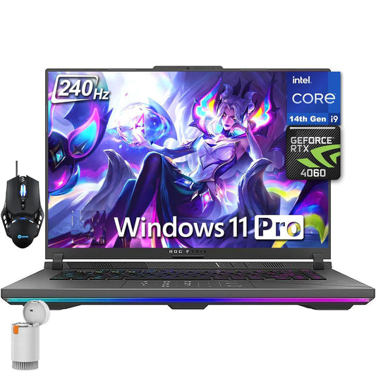 ASUS High Performance ROG Strix G16 Gaming Laptop, 16" 240Hz WQXGA Display, 14th Gen Intel i9-14900HX, 32GB DDR5 RAM, 1TB SSD, GeForce RTX 4060, Backlit KB, WiFi 6E, Windows 11 Pro,with Cefesfy G530 Mouse and Q20 Brush