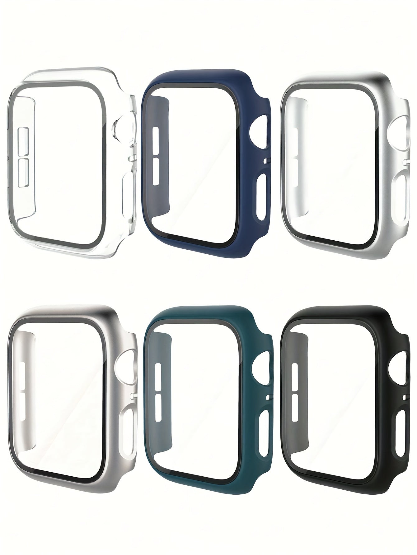 Glass  Case For Apple Watch 8 7 45mm 41mm 44mm 40mm Screen Protector PC Cover Bumper For IWatch Series 3 4 5 SE 6 Accessories