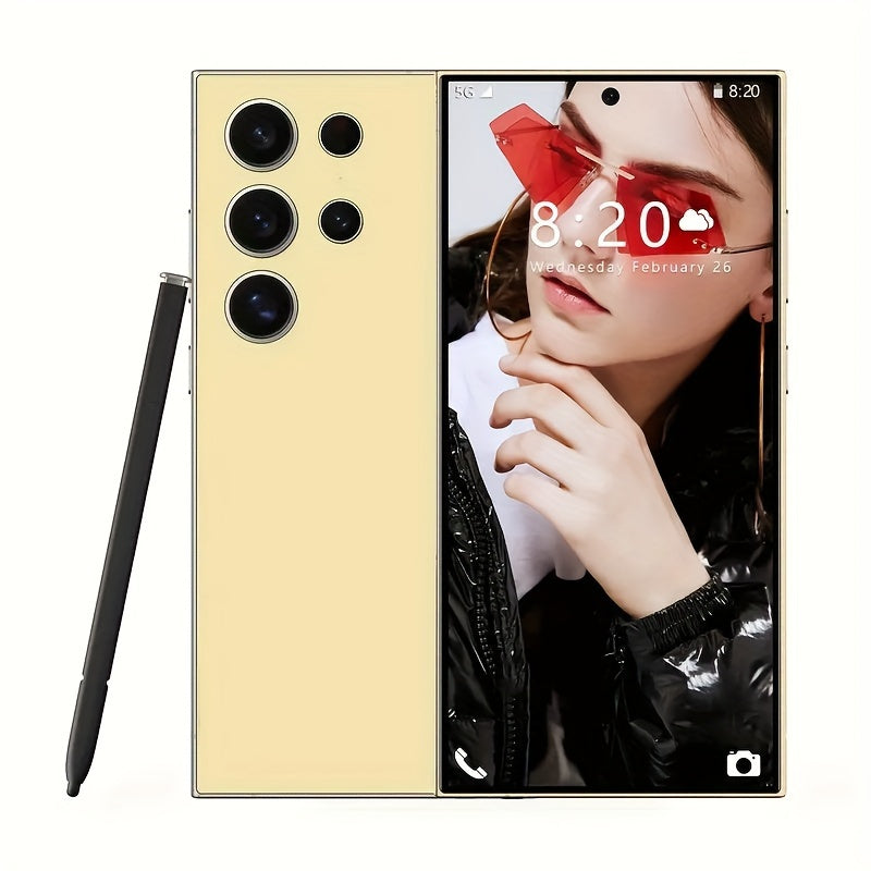 S24 Intelligent Touchscreen Phone, Dual Card Dual Standby, Facial Recognition, 8 256GB, High-definition Camera, 6800mAh - With Stylus, Headphones, Type-C Charging Cable, Phone Case, Screen Protector