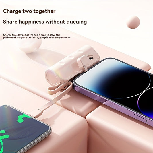 5000mAh Portable Power Bank, Extremely Compact And Lightweight Design For Travel, Reliable Emergency Power Source, Fast USB Mobile Phone Backup Battery Pack, Universally Compatible With IPhone Pro Max, IPad Pro, Samsung, And Android Devices