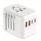 [Popular Choice] 1pc HKLAMIN Compact Travel Adapter with 5-in-1 International Power Plug - Features 3.5A, Dual USB-A Ports & Type-C, PD 20W, QC 18W Fast Charging, AC Outlet - Black, for US, UK, Australia, Asia (Type C/G/A/I), Travel Charging Station|Mode