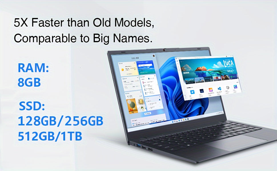 14" Laptop N4000 2.6Ghz 8GB RAM 256GB ROM