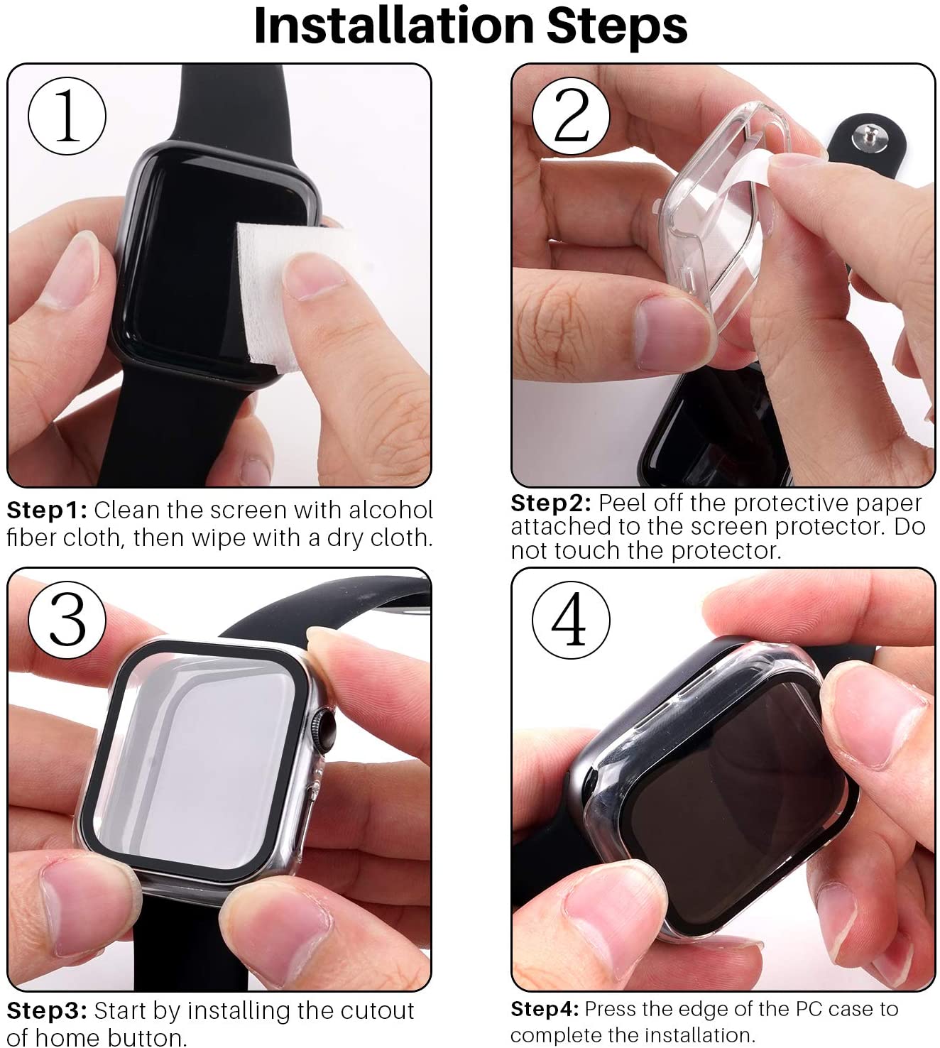 Matte Watch Case For iWatch 45mm 41mm 44mm 40mm 42mm 38mm, Screen Protector For Iwatch SE 8 7 6 5 4 3 2 1