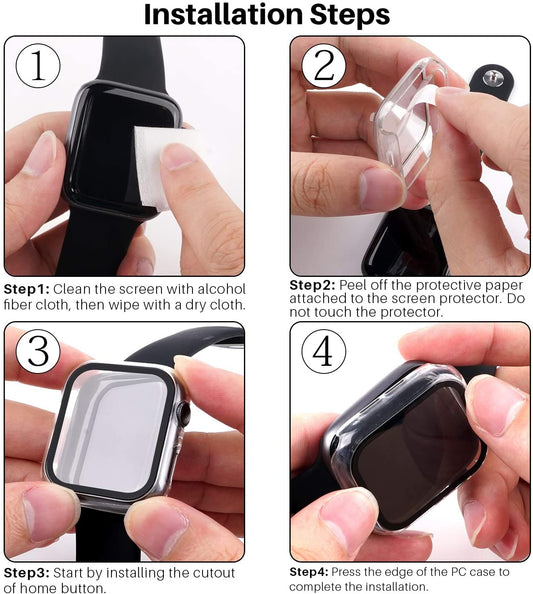 Matte Watch Case For iWatch 45mm 41mm 44mm 40mm 42mm 38mm, Screen Protector For Iwatch SE 8 7 6 5 4 3 2 1
