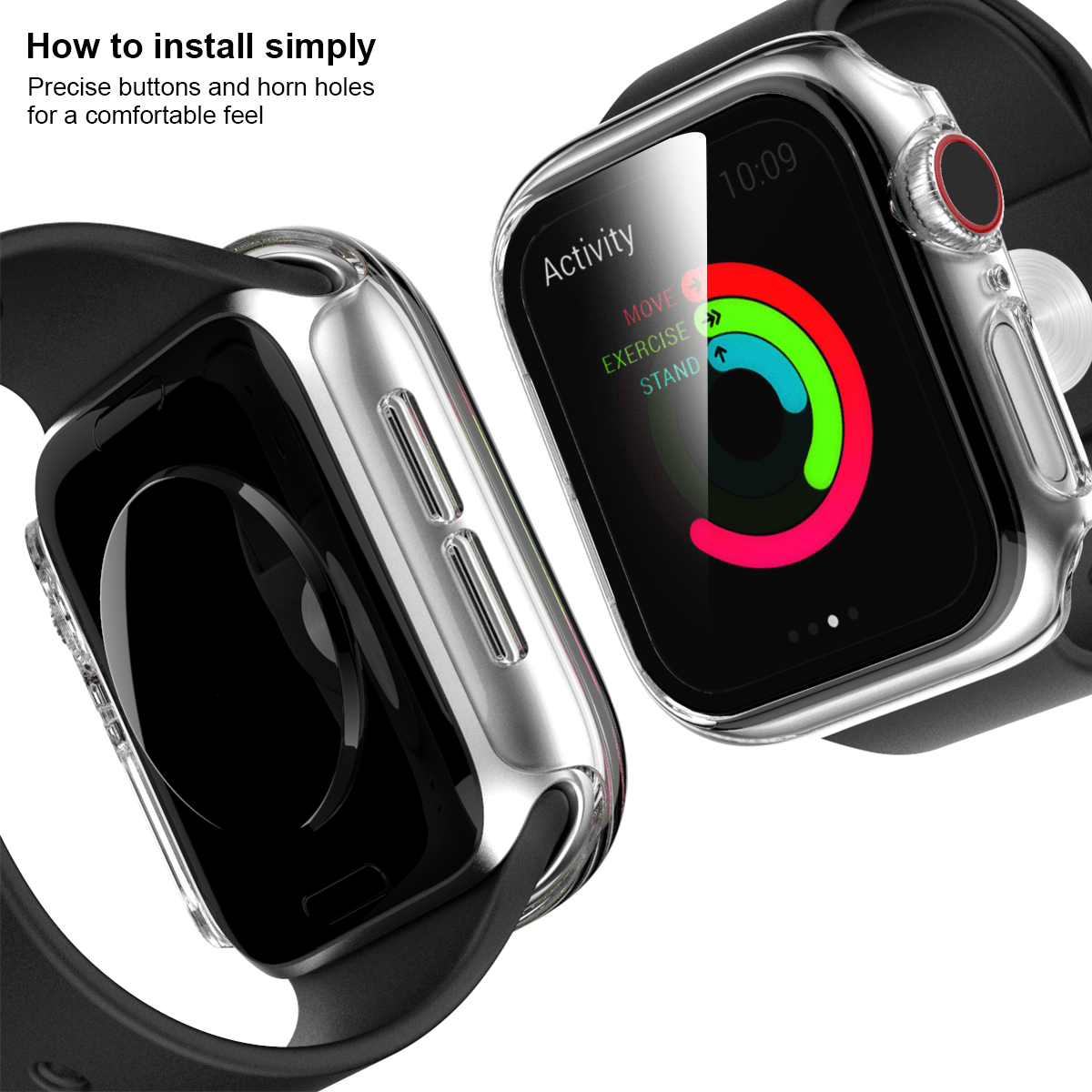 Matte Watch Case For iWatch 45mm 41mm 44mm 40mm 42mm 38mm, Screen Protector For Iwatch SE 8 7 6 5 4 3 2 1