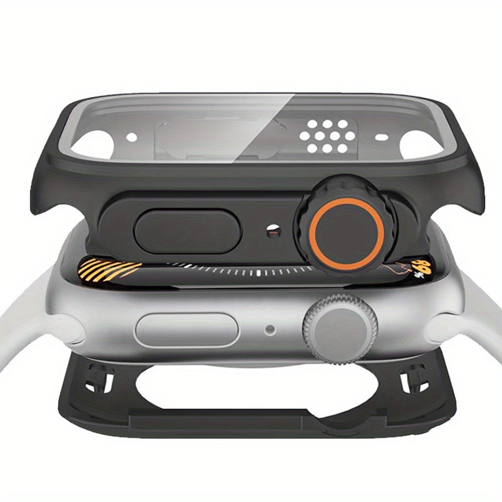 For Apple Watch Series 9/8/7/6/5/4/SE 2 45mm 41mm 44mm 40mm Screen Protector Case -  Looks Like Ultra Protector Case - Front And Rear Cover Protector Case For Apple Watch 45mm (Titanium) - For Apple Watch Enthusiasts - Perfect Gift for Tech Lovers