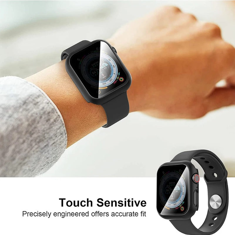 Privacy Protection Case Screen Protector, 26 Degree Touch Sensitive Ultra-Thin Glass Lightweight Cover Bumper For Iwatch Ultra/Series 9/8/7/6/5/4/3/2/SE, 38/40/41MM、42/44/45/49MM