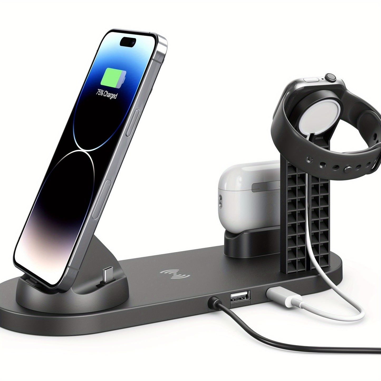 Wireless Phone Charger Fast Charging Station, Detachable Wireless Charger Stand So Support Wireless Charging Mobile Phones For IPhone15 14, 13, 12, 11/Pro/Max/Mini/Plus, X, XR, XS/Max, SE, 8/Plus, Airpods