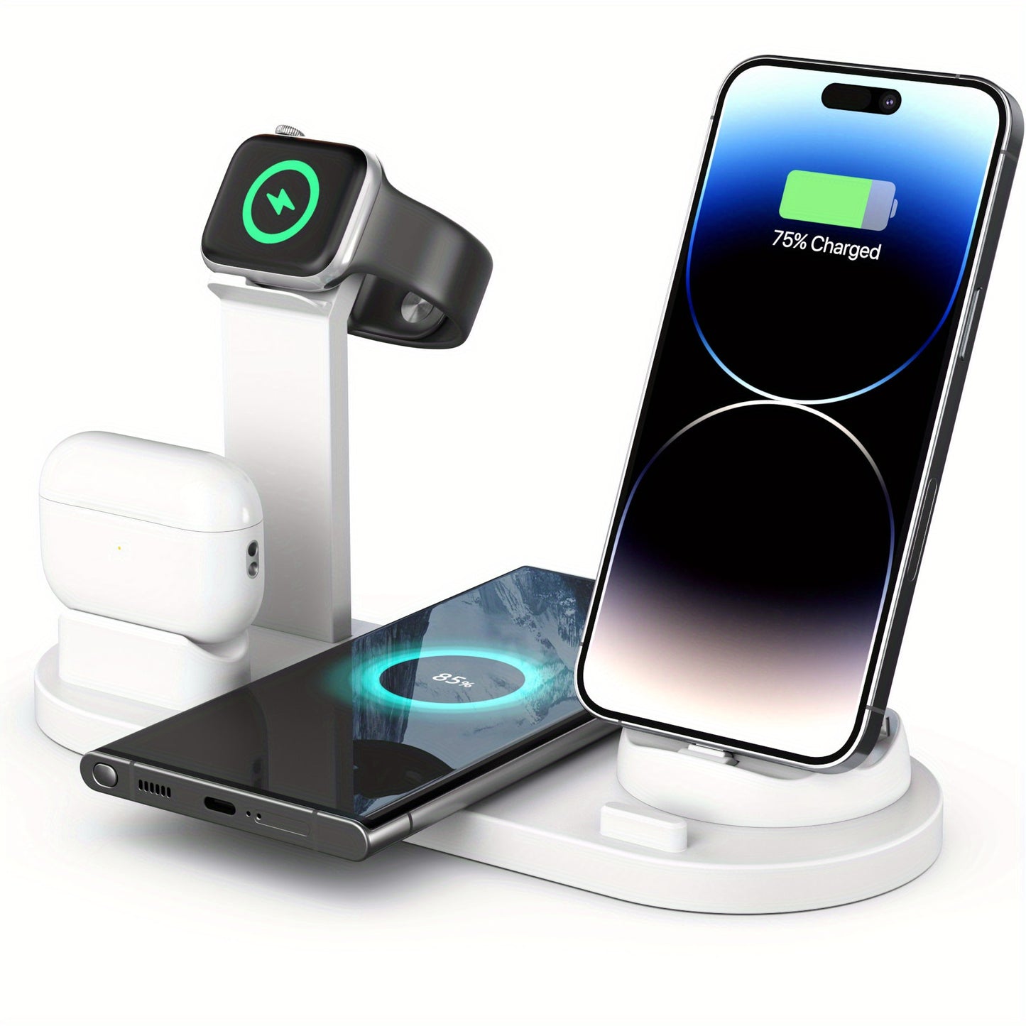 Wireless Phone Charger Fast Charging Station, Detachable Wireless Charger Stand So Support Wireless Charging Mobile Phones For IPhone15 14, 13, 12, 11/Pro/Max/Mini/Plus, X, XR, XS/Max, SE, 8/Plus, Airpods