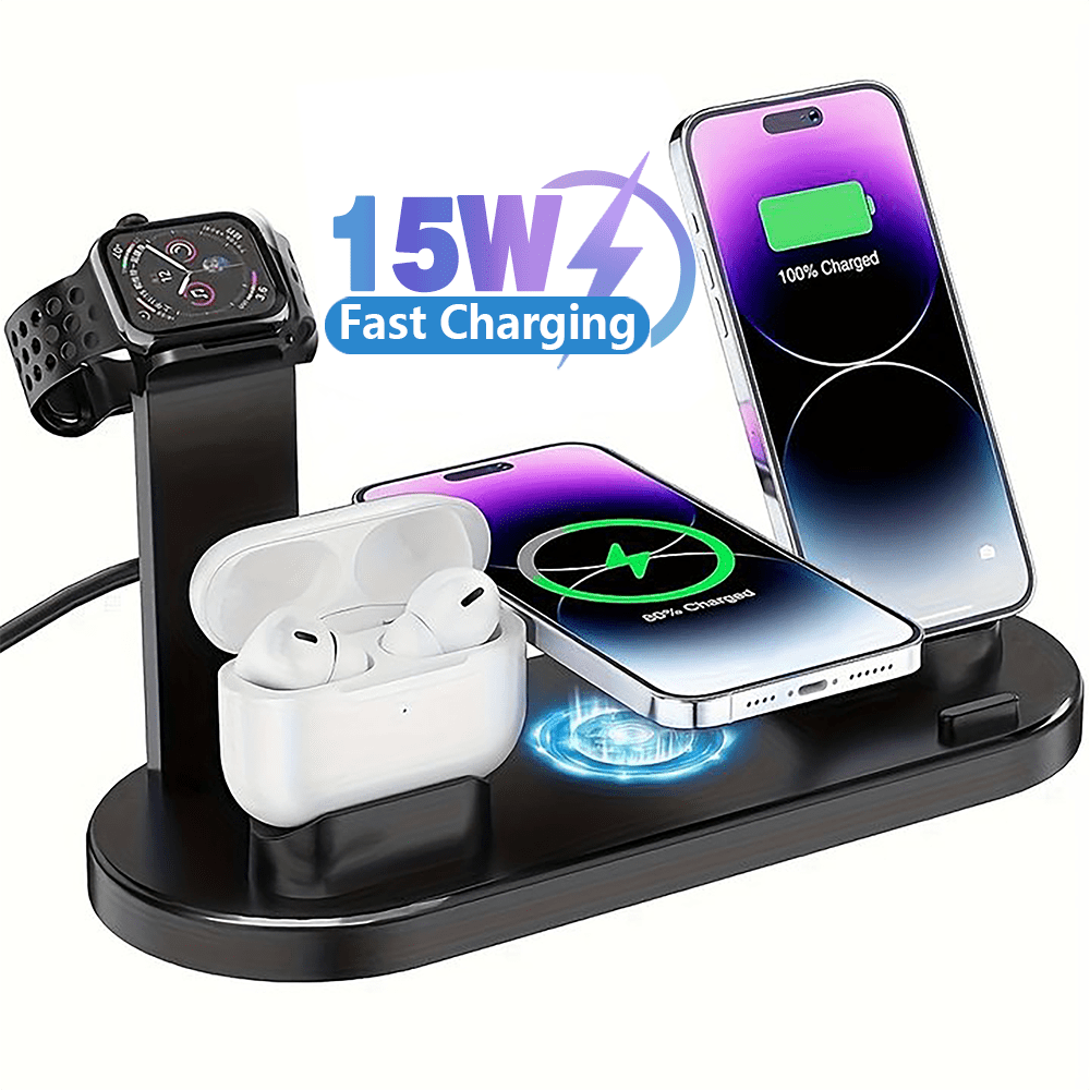 Wireless Phone Charger Fast Charging Station, Detachable Wireless Charger Stand So Support Wireless Charging Mobile Phones For IPhone15 14, 13, 12, 11/Pro/Max/Mini/Plus, X, XR, XS/Max, SE, 8/Plus, Airpods