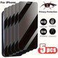 5-Pack Tempered Glass Privacy Screen Protector for iPhone 11/12/13/14/15/16 Series - Anti-Spy Glossy Shield, HD Clarity, 9H Hardness, Easy Installation - For iPhone Users - Protect Your Screen Privacy - Ideal Gift for Tech Lovers