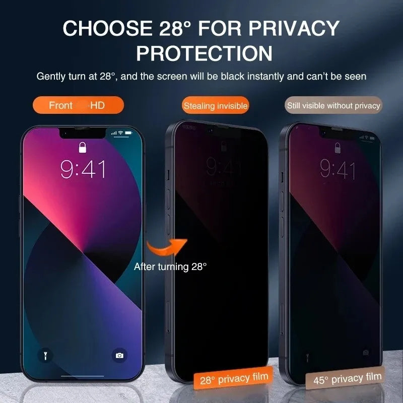 5-Pack Tempered Glass Privacy Screen Protector for iPhone 11/12/13/14/15/16 Series - Anti-Spy Glossy Shield, HD Clarity, 9H Hardness, Easy Installation - For iPhone Users - Protect Your Screen Privacy - Ideal Gift for Tech Lovers