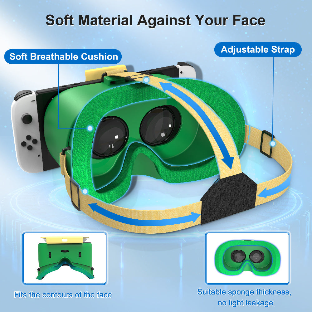 For Nintendo Switch and Switch OLED Models 3D VR Glasses with Adjustable Lenses for Virtual Reality Gaming Experience, Switch VR Labo Goggles Headset for Nintendo Switch VR Headset for Christmas gift Xmas gift