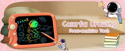 Toddler Kids Toy Gifts 9 Inch LCD Writing Tablet Kids Doodle Board Colorful Drawing Tablet Kids Drawing Pad Gifts Educational Toys for 3 4 5 6 Years Old Girl Boy (Orange) -  For Boys