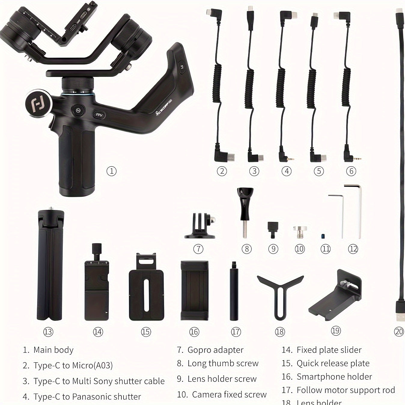 FeiyuTech Scorp Mini 3-Axis All In One Gimbal Stabilizer for Mirrorless Camera with Short Lens, Compact Cameras, Action Camera Gopro, 54-88mm Width iPhone 15 Pro, 1.3" Touch Screen, 2.6lbs Payload