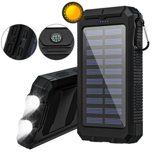 30000mAh Solar Charger Power Bank - Portable Solar Phone Battery Panel Charger, QC3.0 Dual USB Port Battery Pack Charger Portable for All Cell Phones