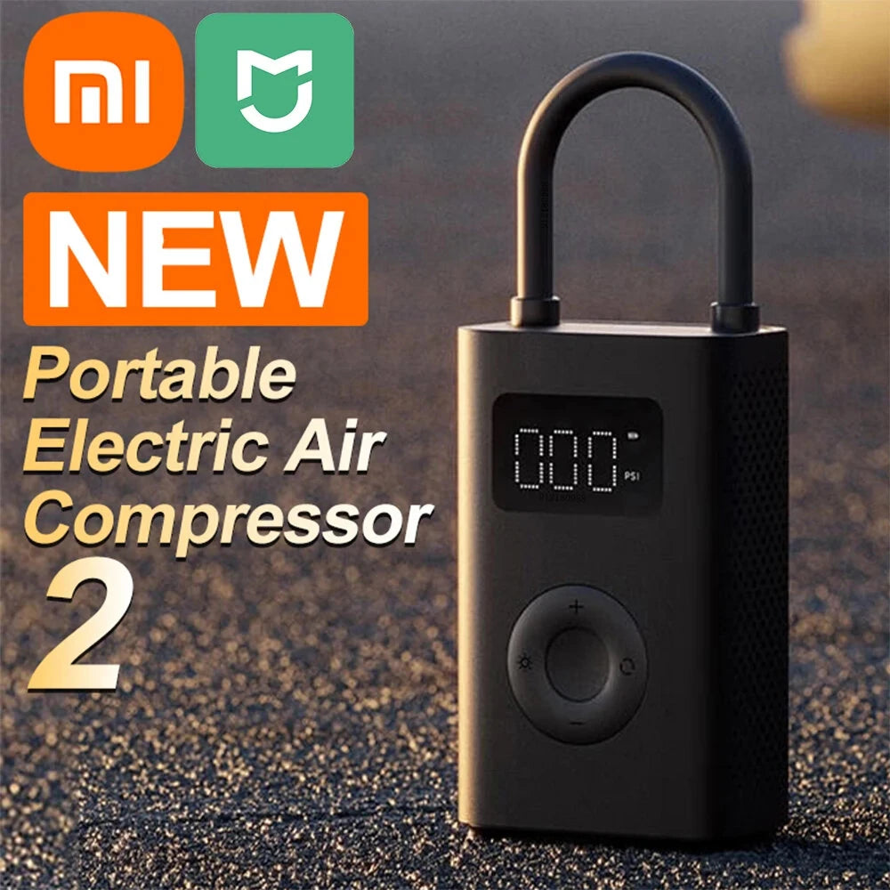 XIAOMI 1S/2/2Pro 150PSI Electric Tire Air Pump 60W Power 2000mAh LED Digital Pressure Display 5 inflation Modes Type-C Rechargeable for Bike Car Motorbike Football