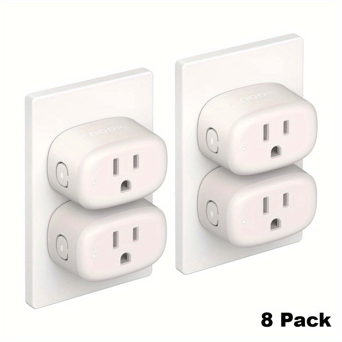 Nooie NSP01 4/8/16pcs WiFi Smart Plug For Smart Home Works With Alexa, Smart Plug For Smart Home, WiFi Outlet For Google Home, Voice Control, Smart Outlet With Remote Control, Timer Function, Child Lock, ONLY 2.4G, 10Amp