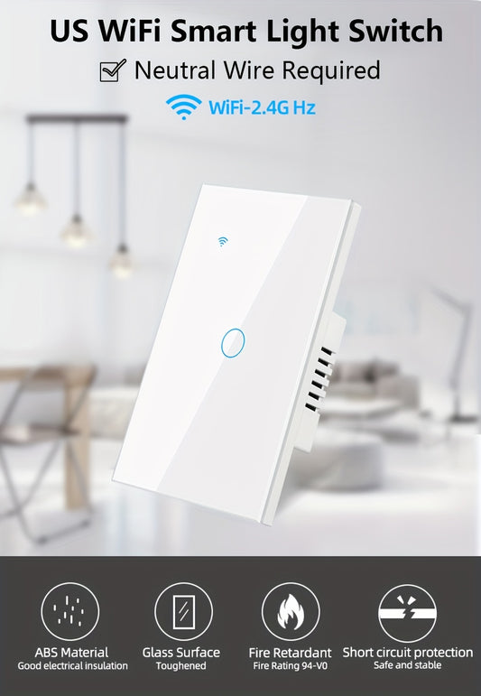 Chevolink WiFi Smart Light for Switch - Touch Control, Voice-Activated with Alexa & Google Home Compatibility, App Remote, Timer Setting, Share Feature - White/Black - For Smart Home Enthusiasts - Ideal for Living Room, Bedroom & Office - Perfect Gift fo