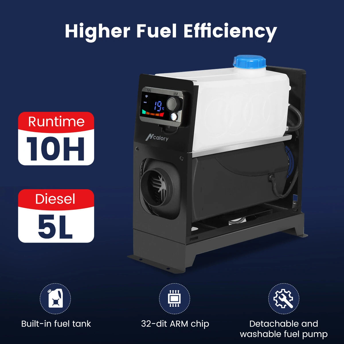 HCalory 5-8KW 12V Car Parking Heater Diesels Air All in 1 LCD Thermostat for Car Truck SUV Bus RV Boats