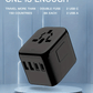 [Popular Choice] 1pc HKLAMIN Compact Travel Adapter with 5-in-1 International Power Plug - Features 3.5A, Dual USB-A Ports & Type-C, PD 20W, QC 18W Fast Charging, AC Outlet - Black, for US, UK, Australia, Asia (Type C/G/A/I), Travel Charging Station|Mode