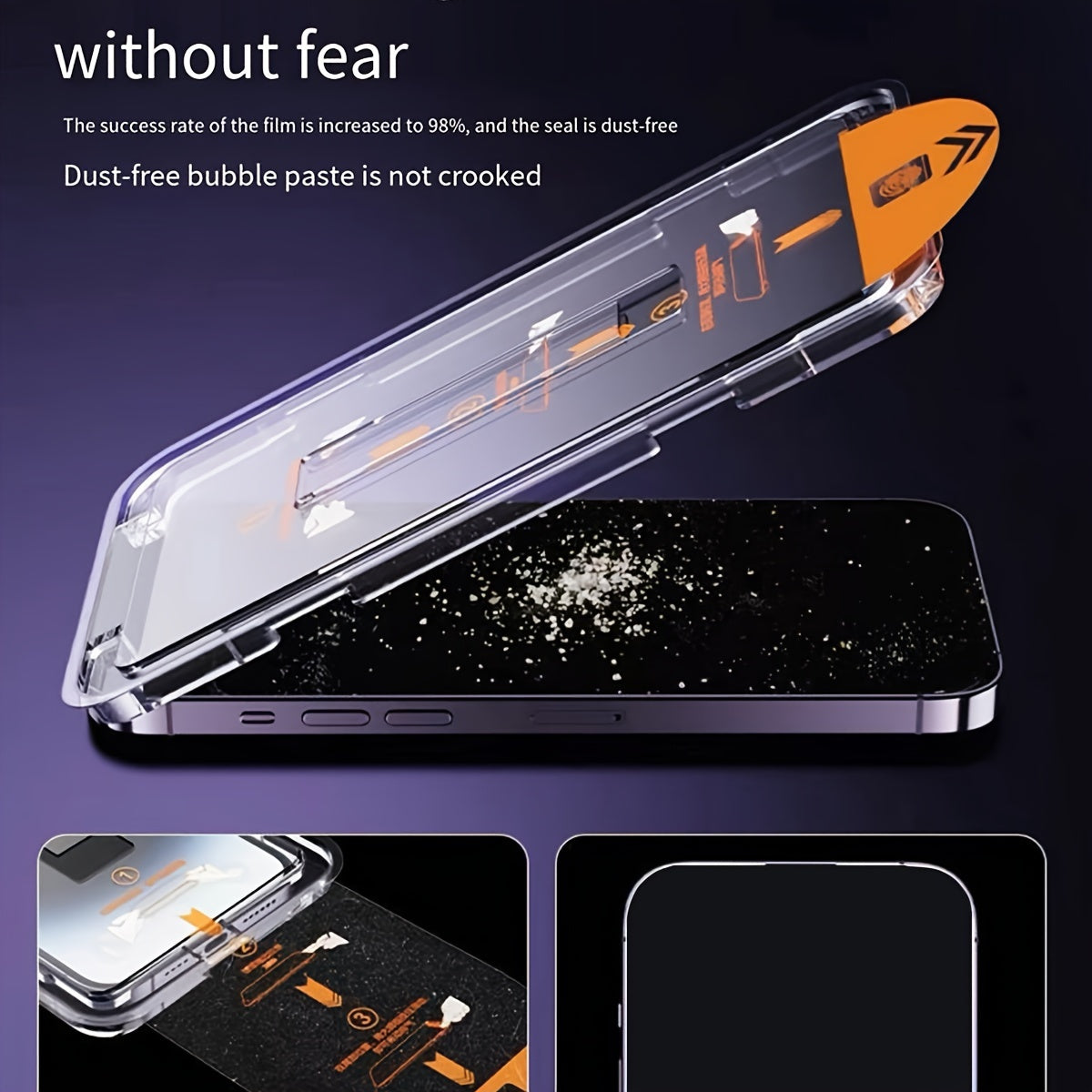 iPhone Tempered Glass Screen Protector with Easy Application Kit, Glossy Finish, Dust-Free Bubble-Free Installation - 1 Pack