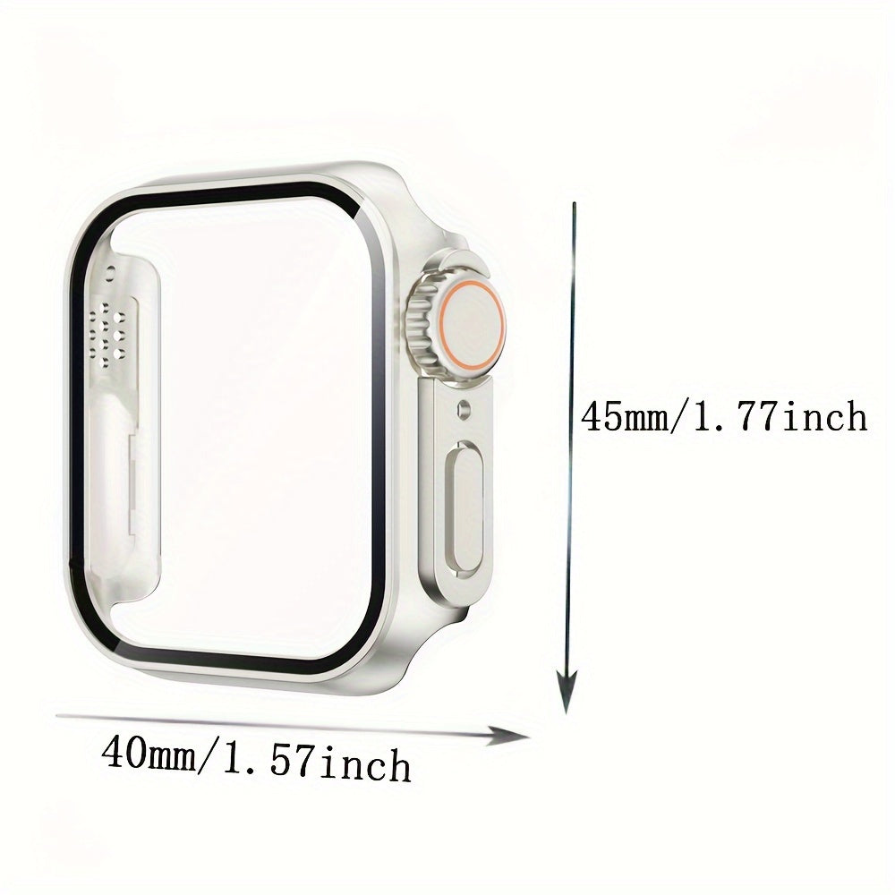 Change to Ultra Protective Case for iWatch 7 8 9 6 5 4 SE - Hard PC Cover with Built-in Tempered Glass Screen Protector - Ultra-Thin & Durable - For Men & Women - Suitable for Everyday Use - Perfect Gift for Tech Lovers