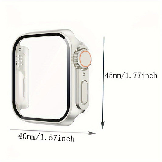 Change to Ultra Protective Case for iWatch 7 8 9 6 5 4 SE - Hard PC Cover with Built-in Tempered Glass Screen Protector - Ultra-Thin & Durable - For Men & Women - Suitable for Everyday Use - Perfect Gift for Tech Lovers