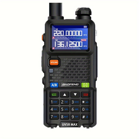 Baofeng UV-5R Max Walkie Talkie - 10W High Power, 6 Bands, 999 Channels, Long Range Communication for Outdoor Adventures - For Hikers, Campers & Outdoor Enthusiasts - Perfect Gift for Adventure Seekers