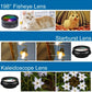 7-in-1 Mobile Phone Camera Lens Kit-198° Fisheye Lens   15X Macro Lens   0.63X Wide Angle Lens   Telephoto Lens 2x CPL   Kaleidoscope   Starburst  , Suitable for iPhone 11 12 13 for SamSung for Android Clip-on Camera Lens