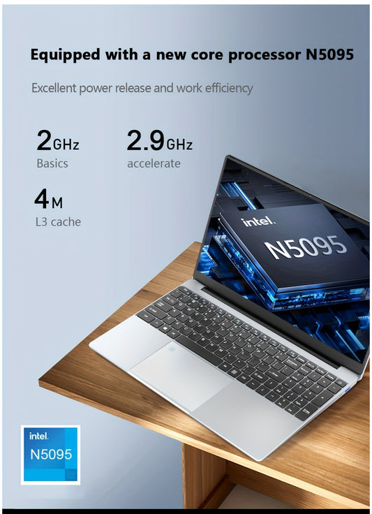 KUU Yepbook 15.6 Inch 16GB Laptop Computer Pc 512GB SSD Notebook Intel Celeron N5095 Computer Backlit With Fingerprint WiFI Wireless 4.2 Camera