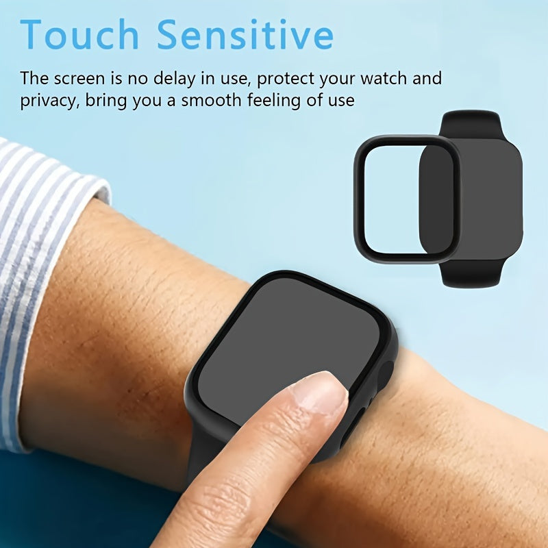 Privacy Protection Case Screen Protector, 26 Degree Touch Sensitive Ultra-Thin Glass Lightweight Cover Bumper For Iwatch Ultra/Series 9/8/7/6/5/4/3/2/SE, 38/40/41MM、42/44/45/49MM