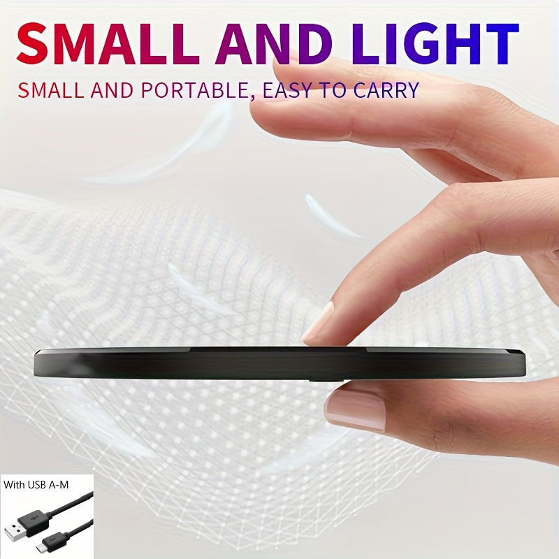 Desktop Disc Fast Wireless Charger 10W Max, for iPhone 16/15/14/13/12/11/8 Series, for Galaxy S23/S22/S21/S20/S10/S9, for Galaxy S24/S23/S22 Ultra, for Google PIXEL 8A/8/8 Pro/Pixel 9 Pro XL/Pixel 9 Pro, Wireless charging station