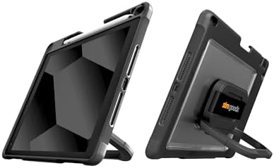 STM Dux Swivel Case for iPad 10th Gen - 360° Rotating Stand with Hand Strap, Rugged Protection, Apple Pencil Storage, and Clear Back - Perfect for Frontline and Service Workers - Black.