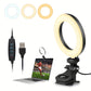 [Popular Choice] Dimmable 6in Selfie Ring Light with Clip for Laptops, USB-Powered LED Webcam Lighting for Zoom Meetings and Online Learning, USB-powered, LED, Webcam Lighting